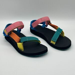 Teva 90's Multi Colorblock Strappy Sandals Active Shoes Womens Size 8 Adjustable